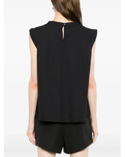 Care By Me Black Laura Leaf Top