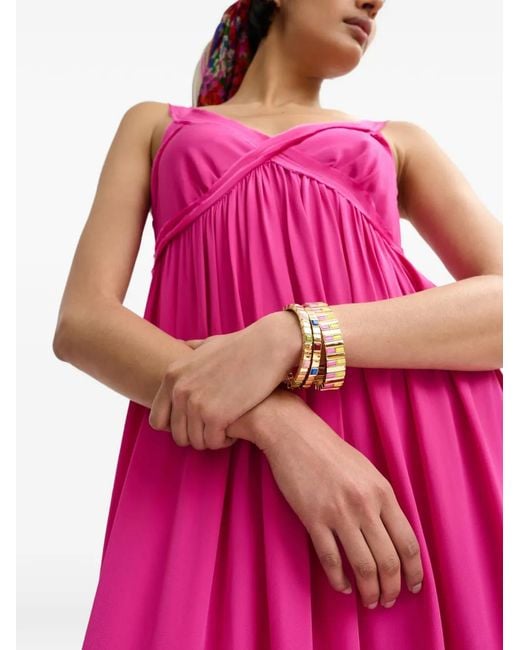 Essentiel Antwerp Pink "Jacobean" Maxi Babydoll Dress