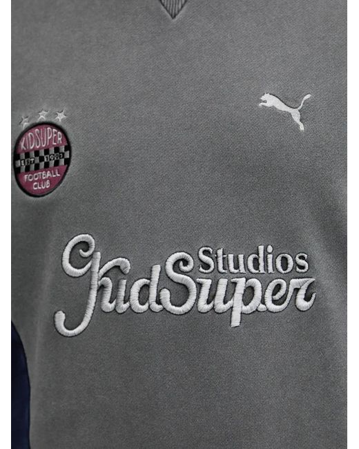 PUMA Gray X Kidsuper Colour-Block Logo-Embroidered Sweatshirt for men