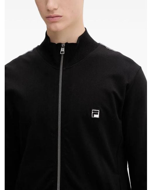 Fila Black Logo-Patch Zip-Up Tracksuit for men