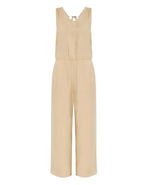 Hanro Jumpsuit Met Wijde Pijpen in het Natural