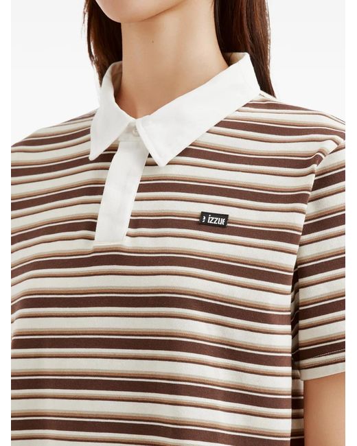 Izzue Gray Striped Polo Shirt