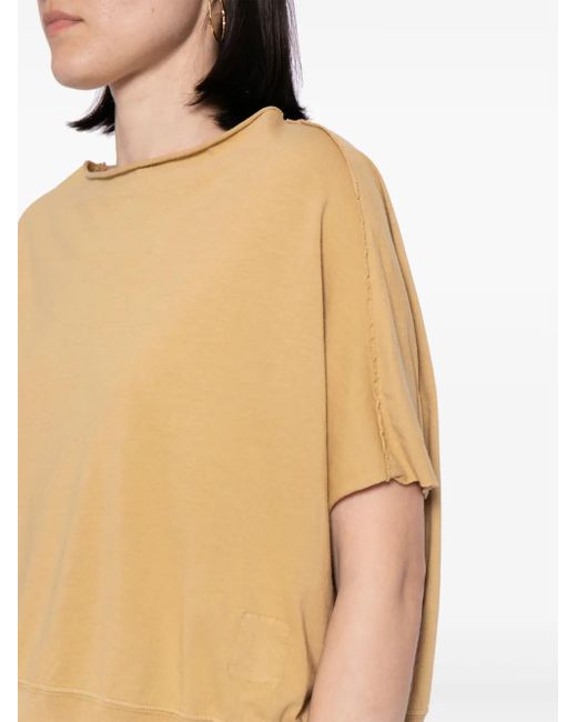 Rick Owens White Cropped Cotton T-Shirt