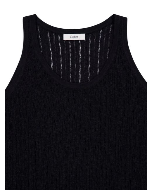 Commas Black Pointelle Knit Tank for men
