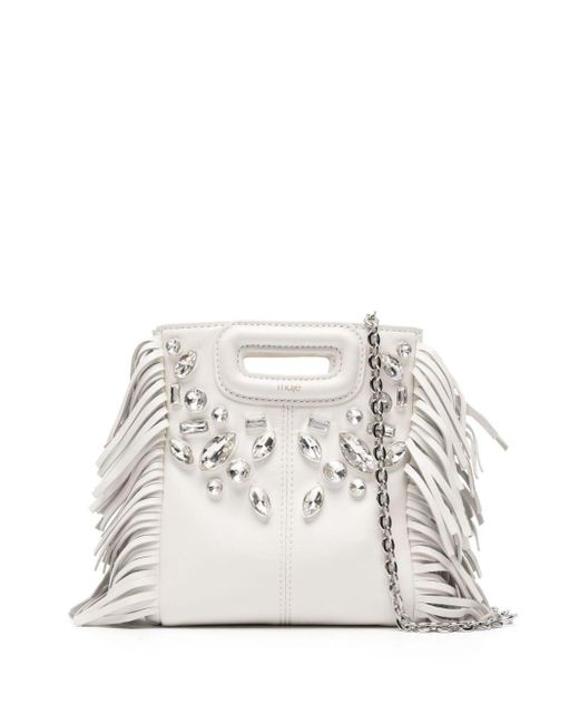 Maje White M Leather Mini Bag