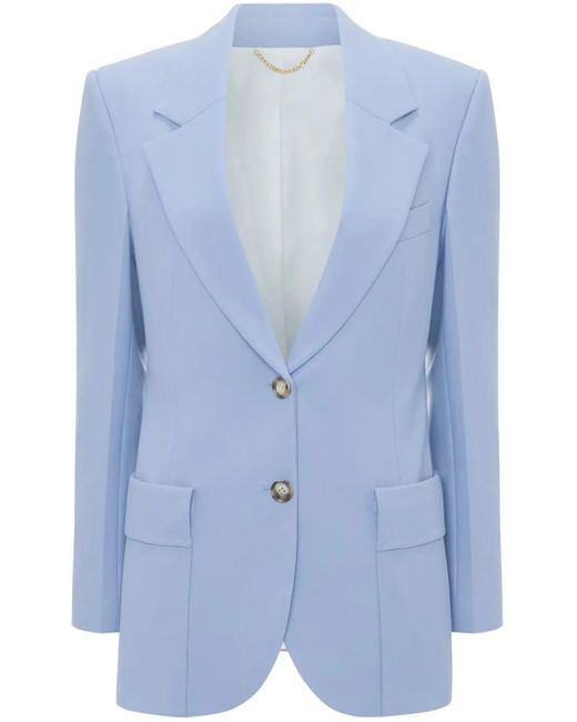 Victoria Beckham Blue Wool Button Blazer