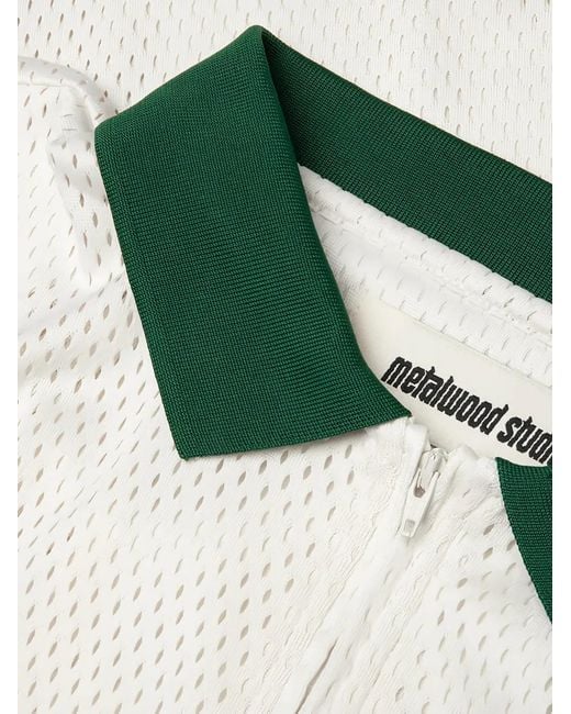METALWOOD STUDIO White Quarter-Zip Jersey Polo Shirt for men