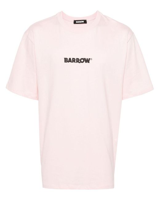 Barrow Pink Logo-print Cotton T-shirt