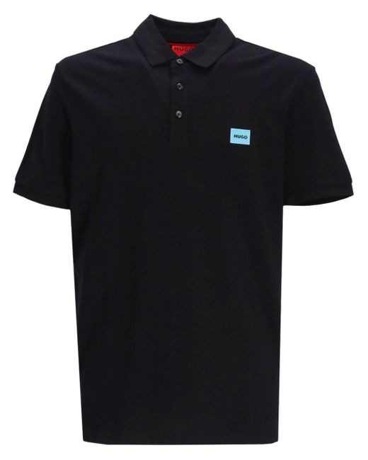 HUGO Black Dereso Logo-print Polo Shirt for men