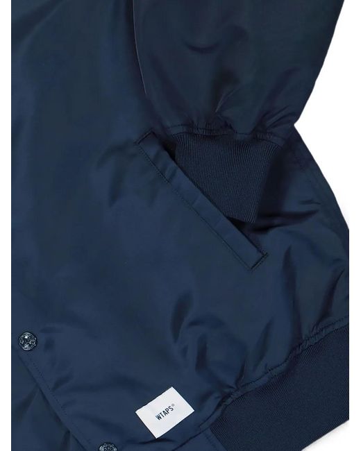 (w)taps Blue Logo-Printed Bomber Jacket for men