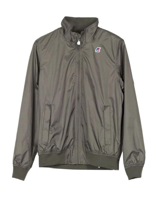 K-Way Gray Zip-Up Bomber Jacket for men