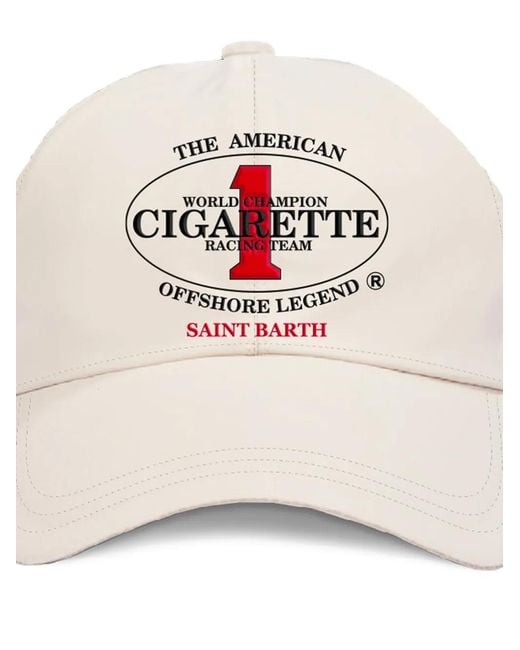 Mc2 Saint Barth White Printed Baseball Cap for men