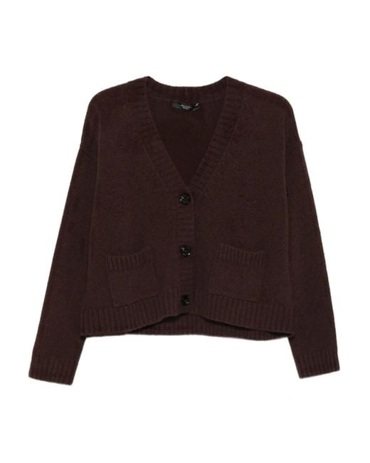 Cárdigan con bolsillos de parche Weekend by Maxmara de color Brown
