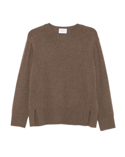 Be You サイドスリット カシミアセーター Brown