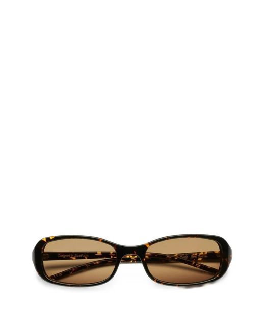 Chimi Brown Code Tortoiseshell-Effect Oval-Frame Sunglasses