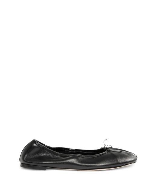 Christen Black Tabi Bow-Detail Ballet Flats