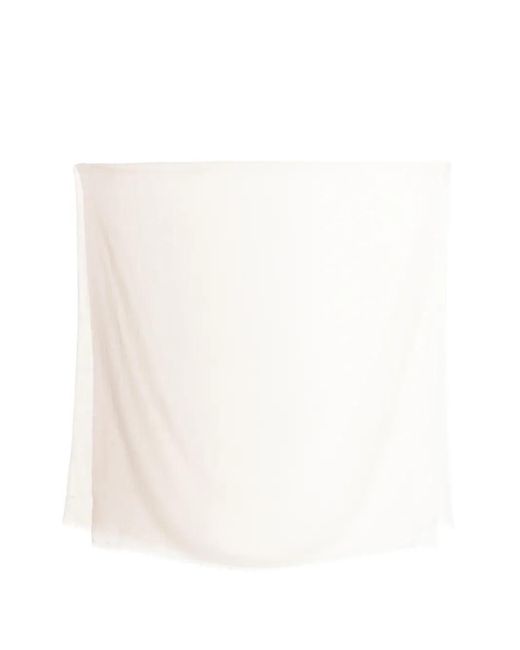 N.Peal Cashmere White Dyed Cashmere Scarf
