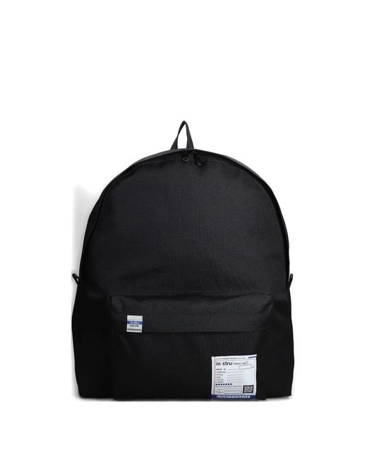 Maison Mihara Yasuhiro Black Logo-Patch Backpack for men