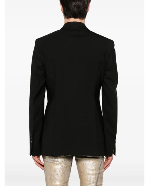 Rick Owens Black Single-Breasted Blazer for men