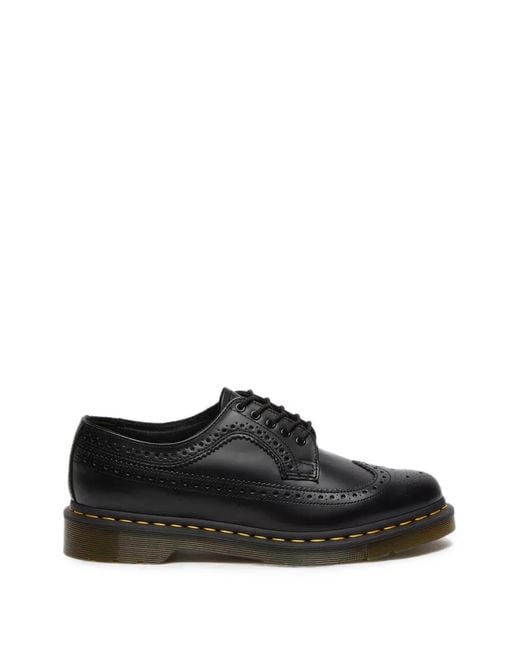 Dr. Martens Black 3989 Stitch Brogue-Details Derby Shoes for men