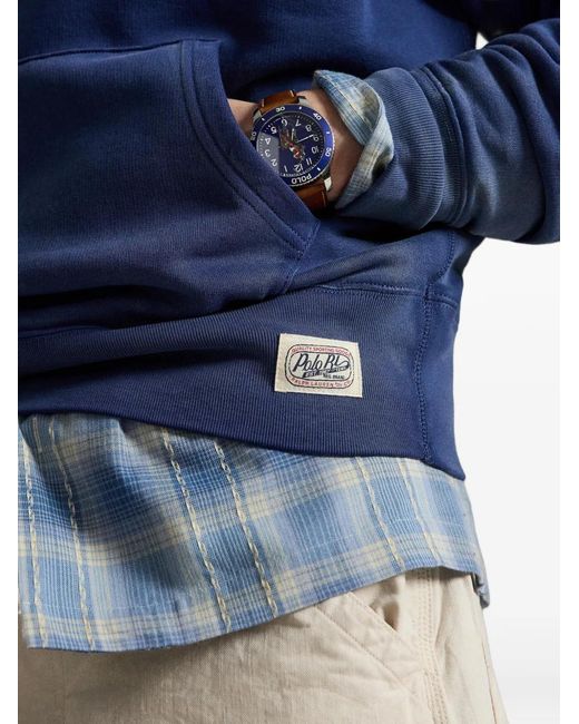 Polo Ralph Lauren Blue Cotton Graphic Hoodie for men