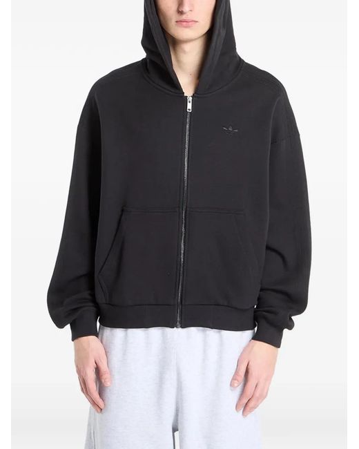 Adidas Black Essentials Zip-Up Hoodie for men
