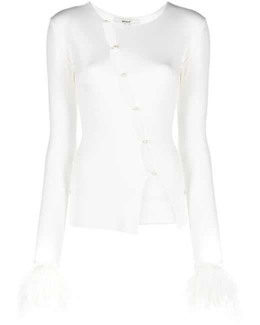 MANURI Asymmetrisch Vest in het White