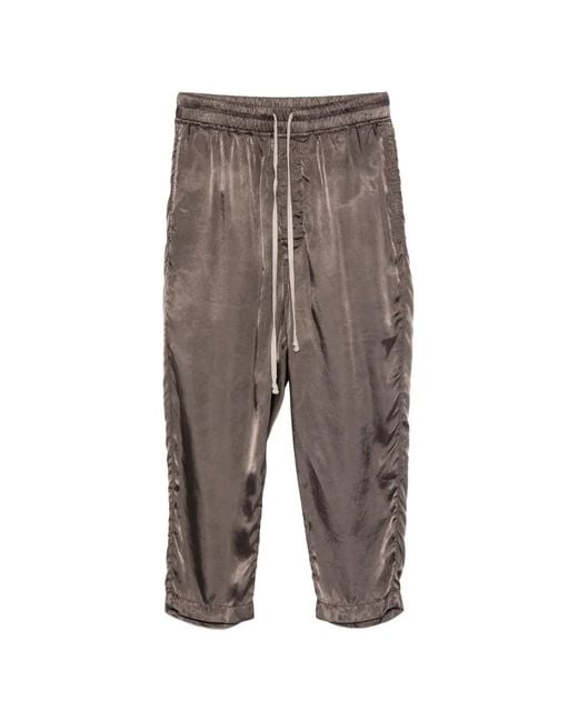 Rick Owens Gray Pantalon Court À Lien De Resserrage