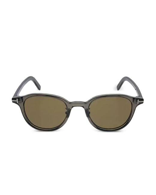 Tom Ford Gray Round-Frame Full-Rim Sunglasses