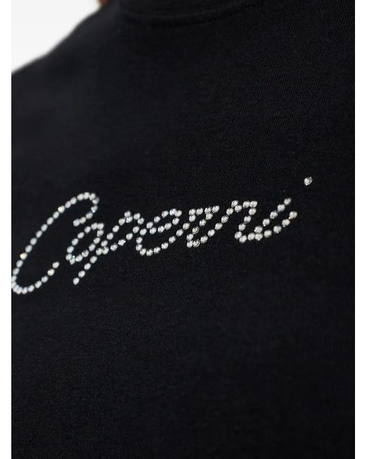 Coperni Black T-Shirt À Logo Strassé