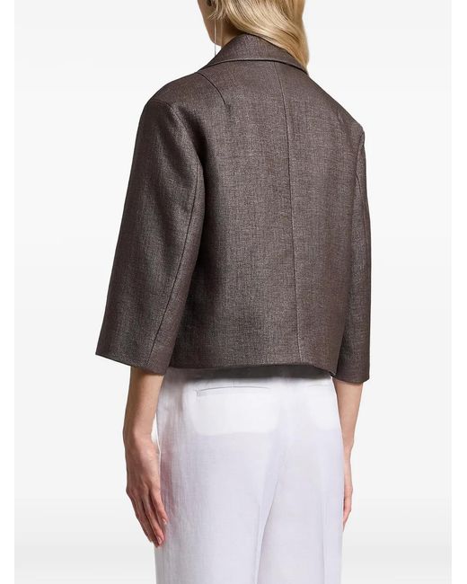 Peserico Gray Veste À Coupe Crop