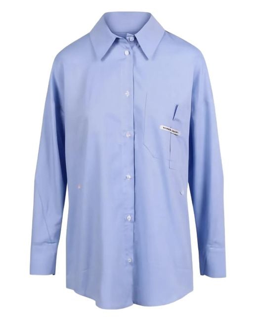 NOUMENO CONCEPT Blue Pocket Shirt