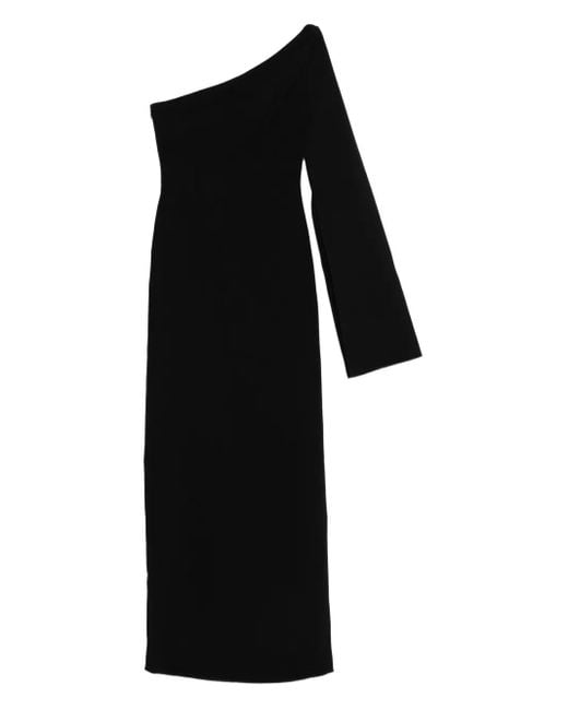Solace London Black Alina One-Shoulder-Maxikleid