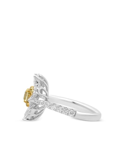 HYT Jewelry Brown Floral-Design Diamond Ring