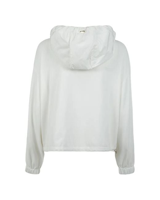Herno White Hooded Zip-Up Jacket