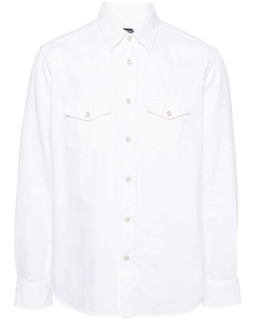 Tom Ford Baumwoll-Westernhemd mit Einsätzen in White für Herren