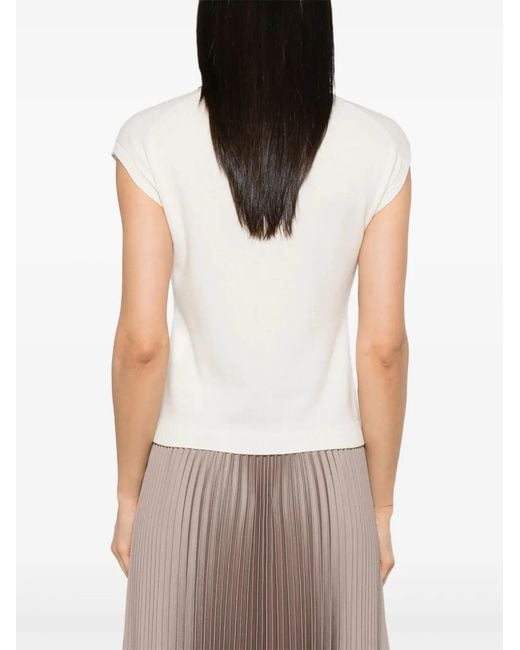 Bompard White Cap-Sleeve Vest