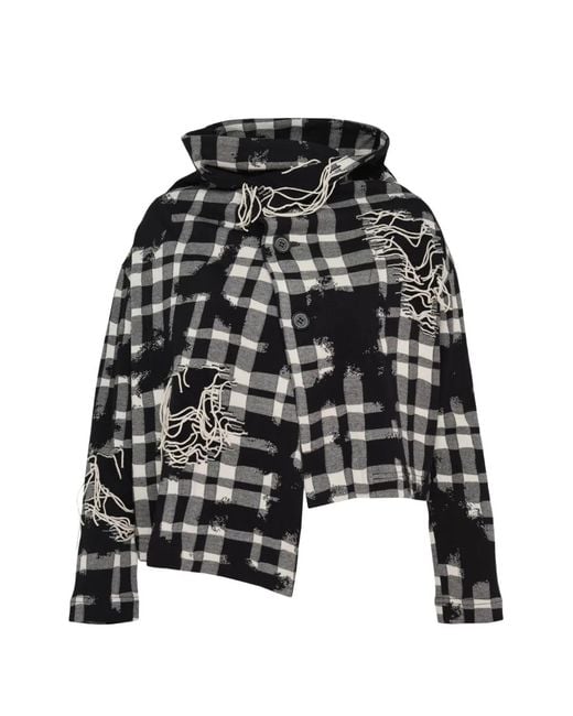 Y's Yohji Yamamoto Black Distressed Asymmetric Jacket