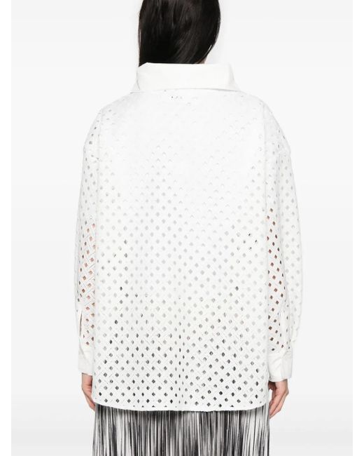 Herno Opengewerkt Blouse in het White