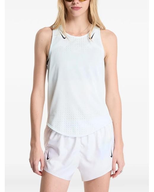 Nike White Aeroswift Dri-Fit Adv Singlet