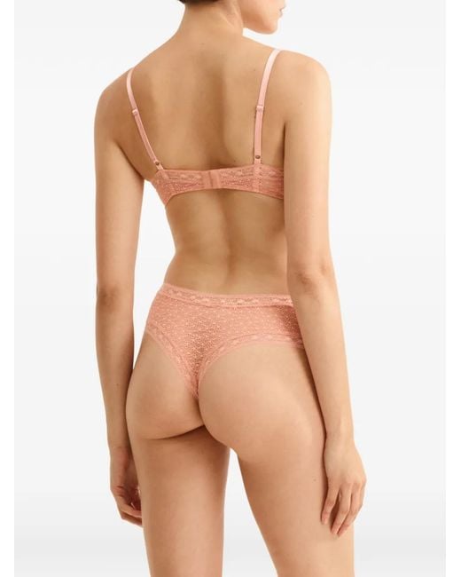 Eres Pink Murmures Floral Lace Briefs