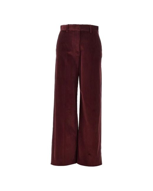Weekend by Maxmara Purple Corduroy Straight-Leg Trousers
