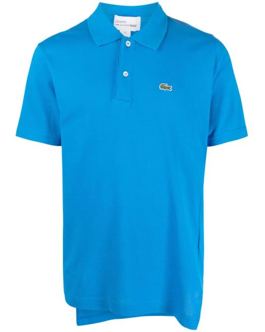 Comme des Garçons Blue X Lacoste Asymmetric Cotton Polo Shirt for men