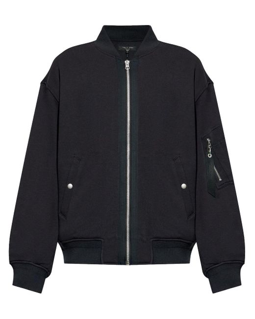 Rag & Bone Blue Jersey Bomber Jacket for men