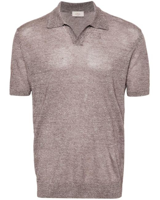 Altea Brown Split-neck Polo Shirt for men