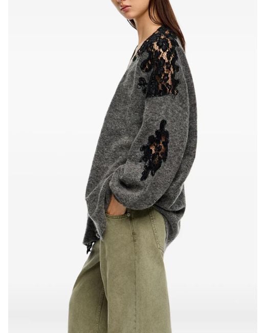 Bimba Y Lola Gray Cardigan mit Spitzendetail