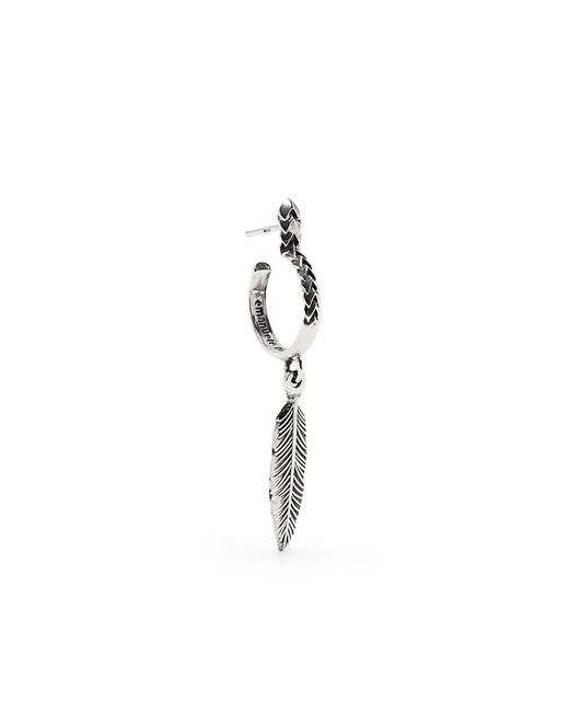 Emanuele Bicocchi White Feather Hoop Earring