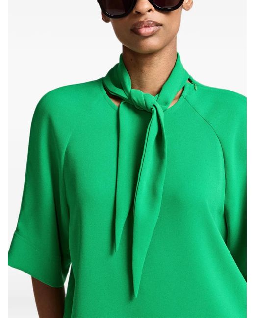 Essentiel Antwerp Green Tie-Neck Raglan-Sleeve Top