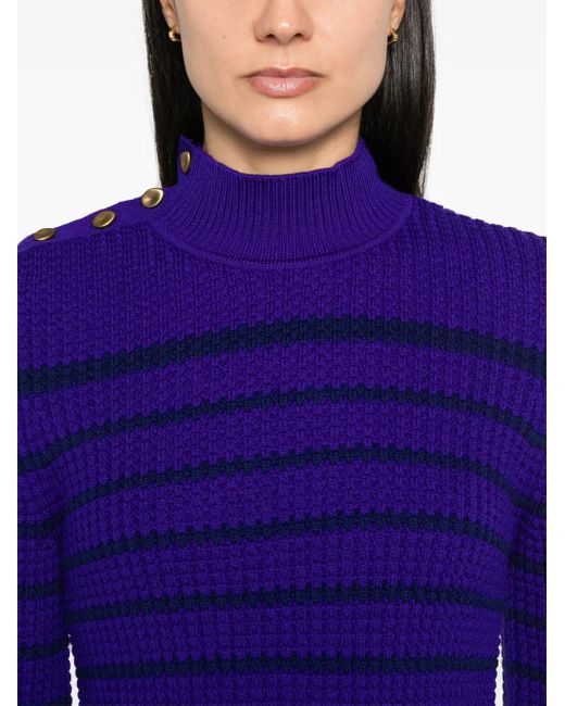 Maglione A Righe di Forte Forte in Purple