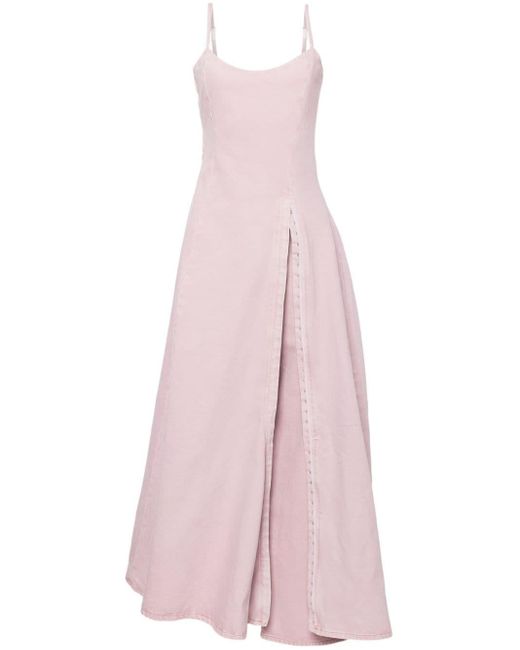 Y. Project Denim Maxi-jurk in het Pink